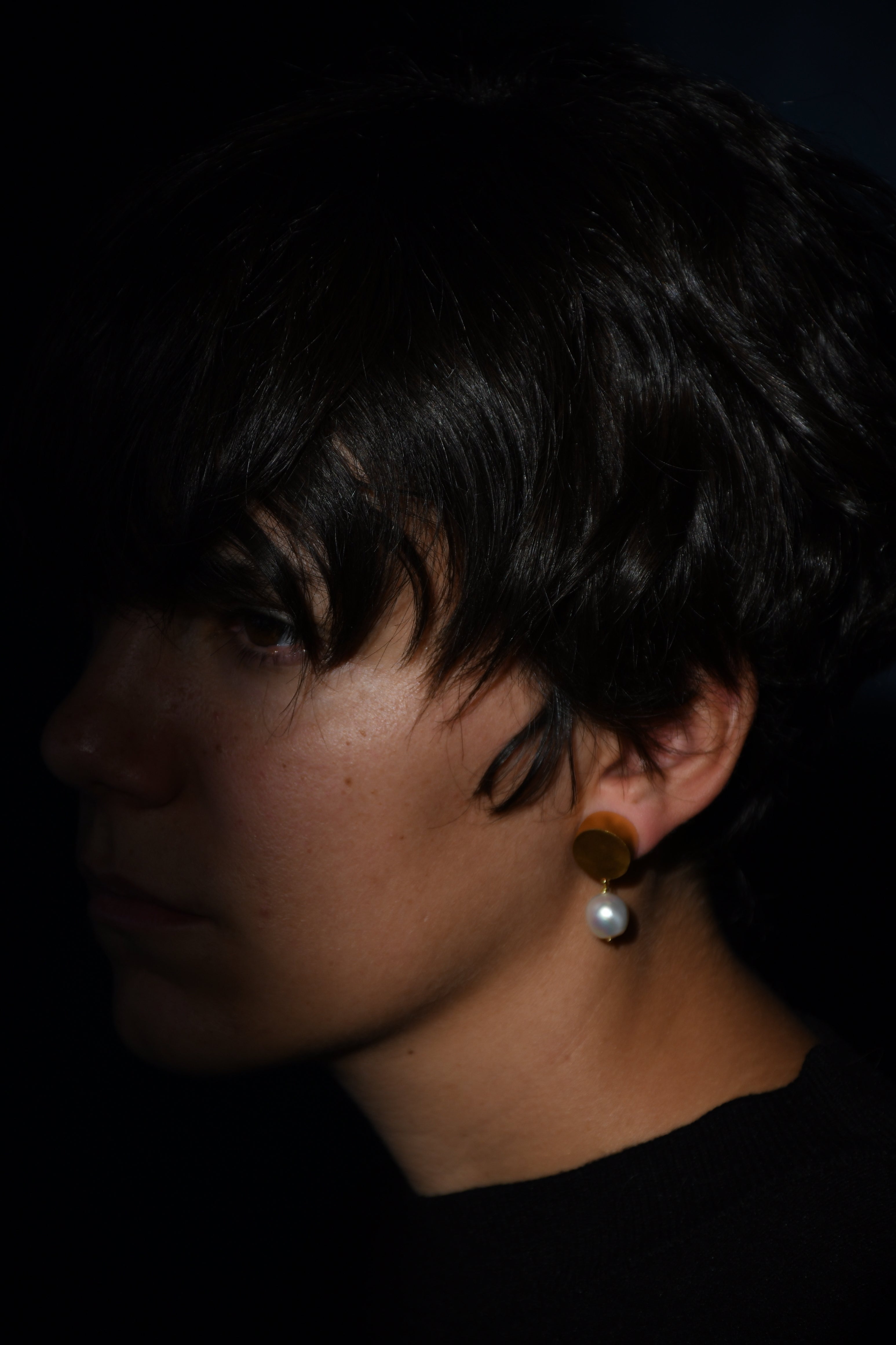 Mini Box earrings with Pearls